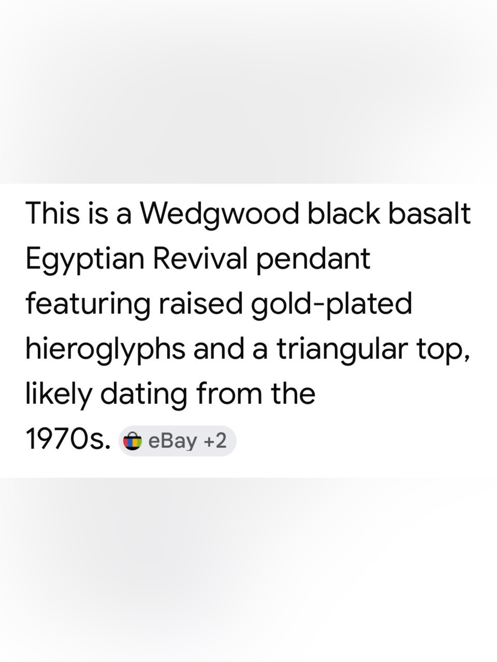 Wedgwood Gold and Black Egyptian Obelisk Pendant - Picture 6 of 8